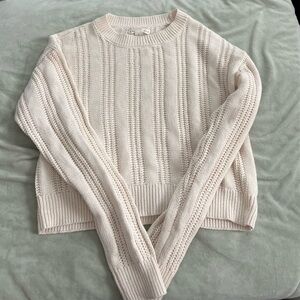 Aeropostale Cream Textured Knit Sweater